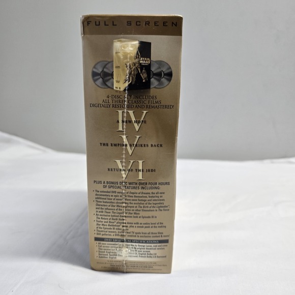 Star Wars Trilogy DVD Box Set 2004 Sealed Full Screen 4-Disc THX Mastered - Picture 4 of 8